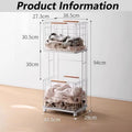 2-Layer Iron Laundry Basket Trolley with Wheels & Handles Laundry Basket Trolley Babs Two floors