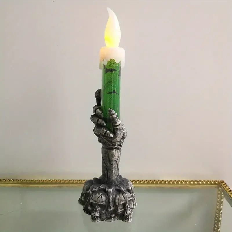 Halloween LED Skeleton Ghost Hand Candles | Haunted Decor Halloween LED Candle Babs
