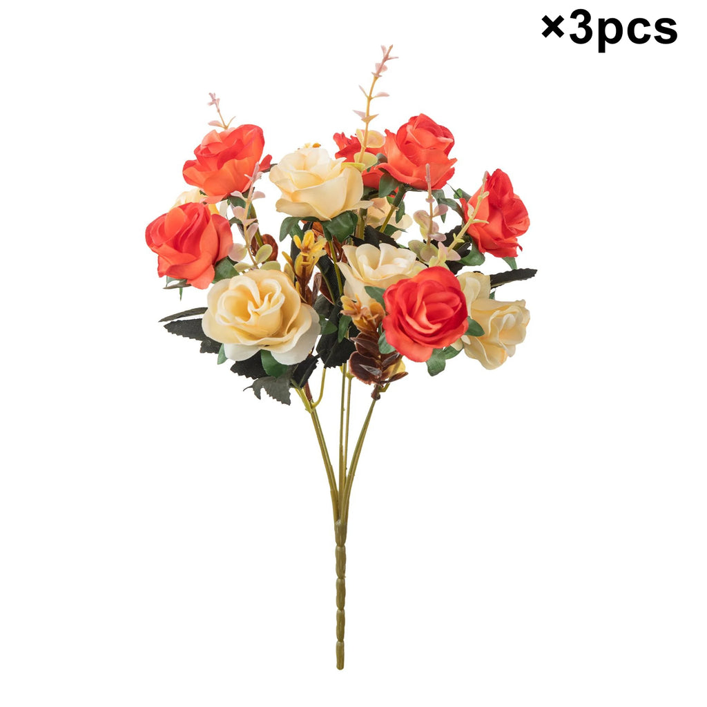 Silk Rose Artificial Flowers – Wedding & Home Décor Bouquet Artificial Silk Flowers Babs Orange 1 pc