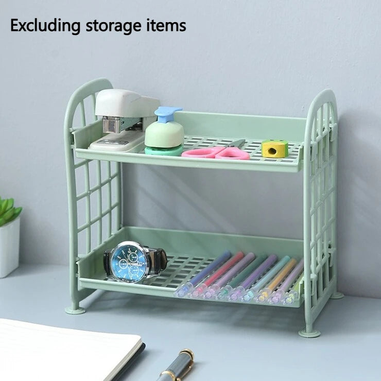 Multi-Tier Desktop Storage Shelf Organizer – Home & Office Desktop Storage Shelf Babs green
