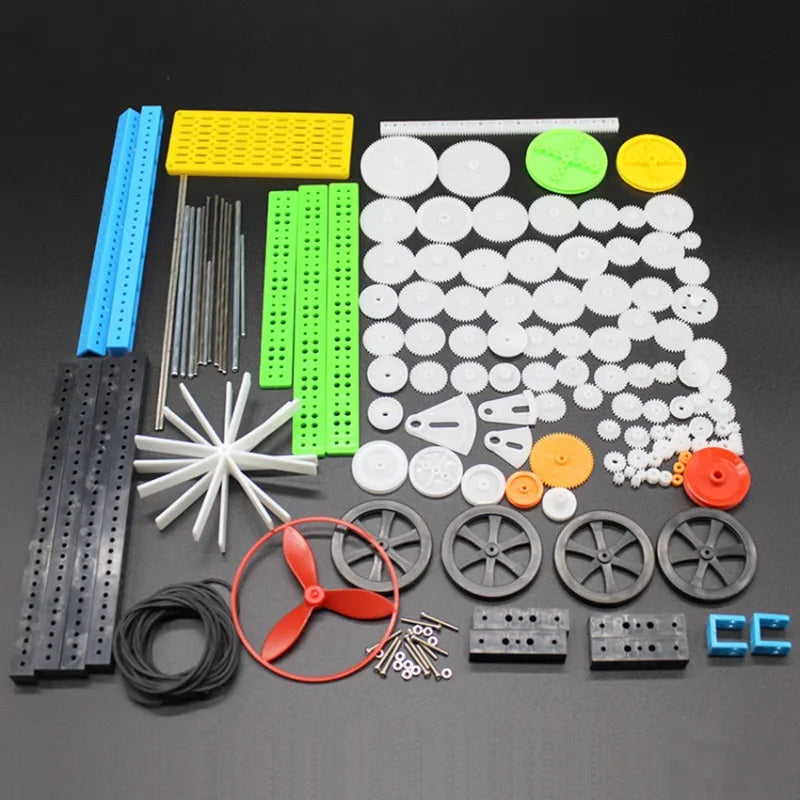 105pcs Plastic Gear Set – Worm, Rack, Pulley & Belt DIY Kit Plastic Gear Set Babs