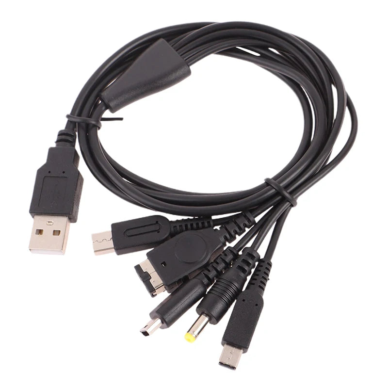 5-in-1 USB Charging Cable 1.2M for Nintendo 3DS DS Wii U GBA SP USB Charging Cable Babs