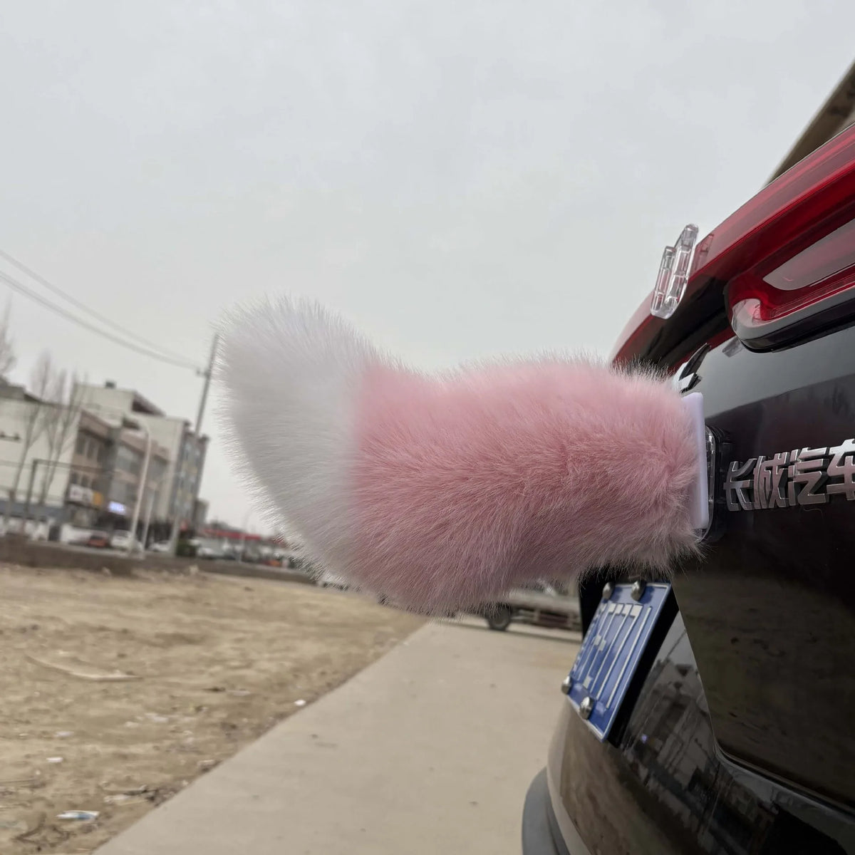 Electric Wagging Faux Fox Tail Car Ornament | Remote Control Car Exterior Ornament Babs 6