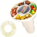 Snack Tray with Cup Holder – 4-Compartment Divided Platter Divided Snack Tray Babs White