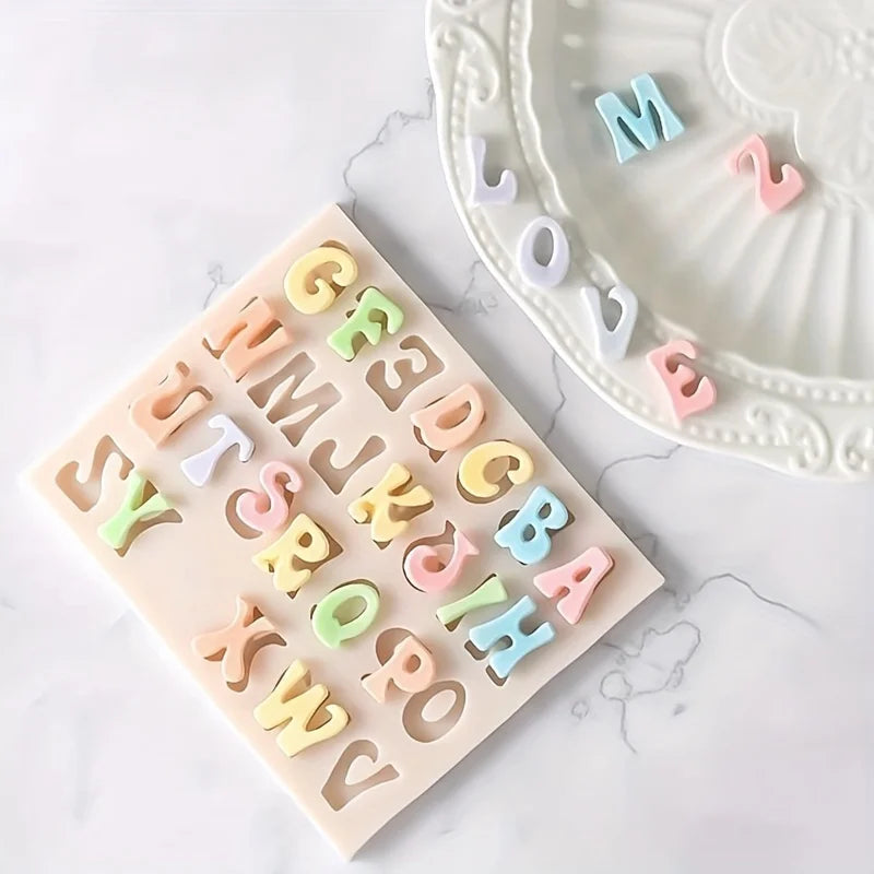 3D Mini Alphabet Silicone Mold – Chocolate, Candy & Clay Silicone Baking Mold Babs