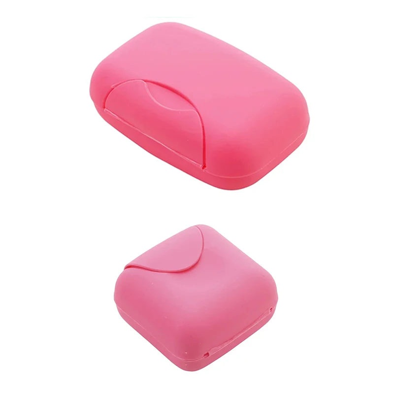 Portable Travel Soap Dish Box – Candy Color Plastic Holder Travel Soap Dish Babs 2pcs Pink SL