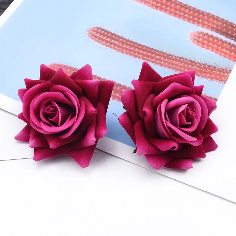 Artificial Silk Rose Flower Heads – Wedding & Home Décor Artificial Flower Heads Babs color 6 20 Pieces