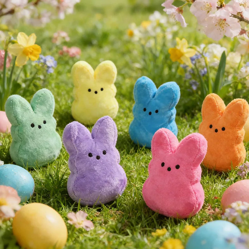 6-Pack Easter Bunny Plush Dolls – Basket Fillers & Party Favors Plush Bunny Dolls Babs