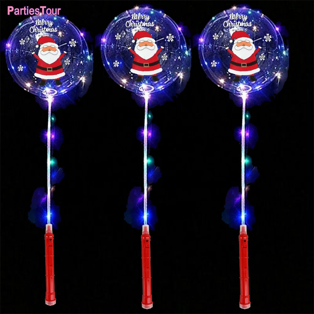 Christmas LED BoBo Balloons Set – Flashing Handle & 70cm Stick LED Party Balloons Babs