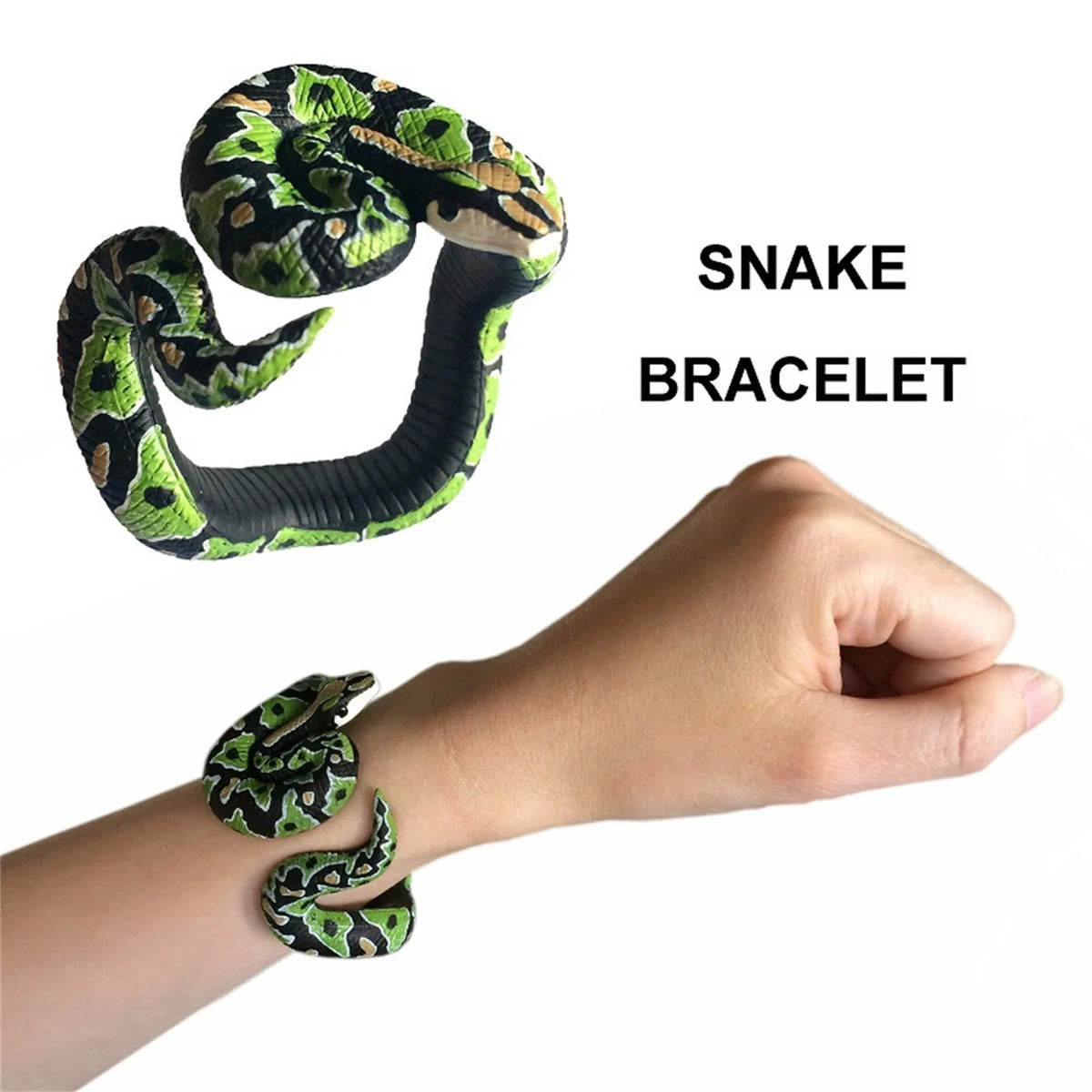 Realistic Snake Bracelet PVC Prank Wristband – Halloween Party Prank Novelty Toy Babs F One Size