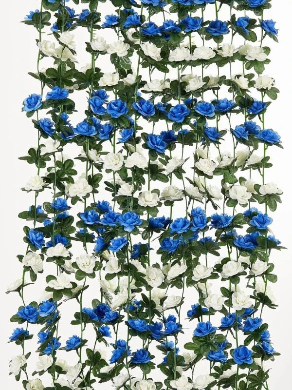 Artificial Silk Rose Garland 240cm – Wedding & Home Décor Artificial Flower Garland Babs LIGHT BLUE 3 pcs