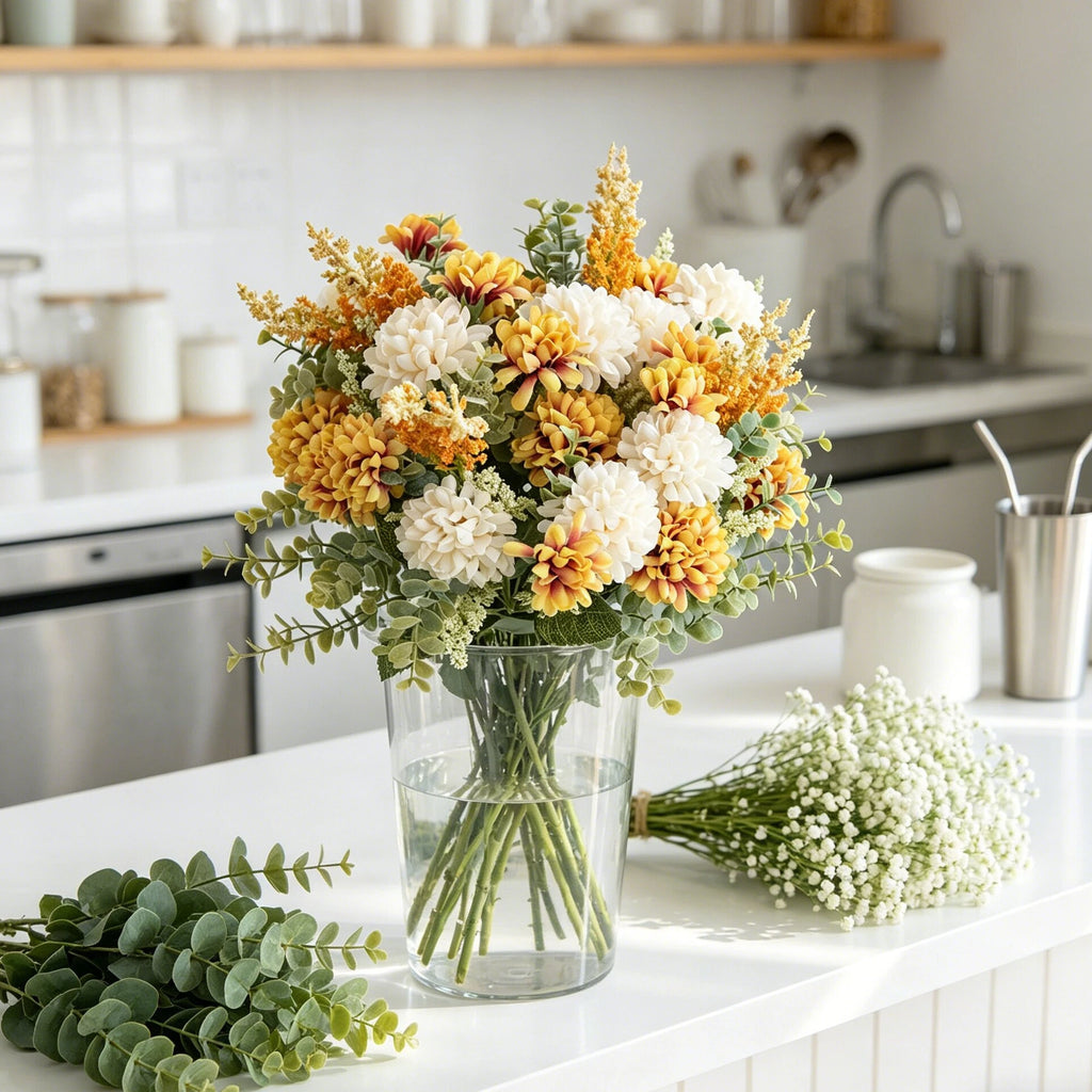Silk Chrysanthemum Artificial Flowers – Wedding & Home Décor Artificial Flowers Babs