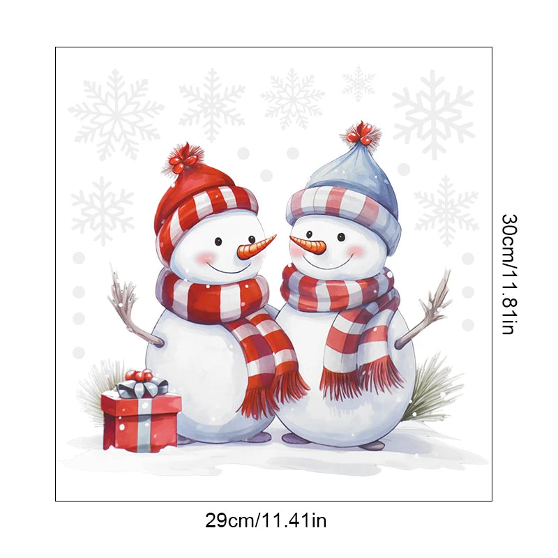 Cartoon Christmas Window Stickers – Santa & Snowman Decals 2025 Window Stickers Babs