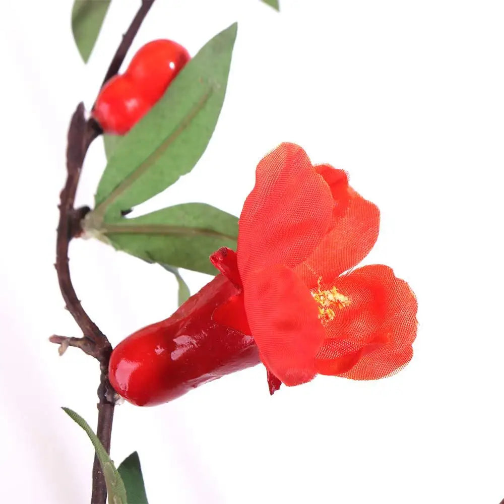 85cm Artificial Pomegranate Flower Branch – Realistic Faux Decor Artificial Flower Branch Babs