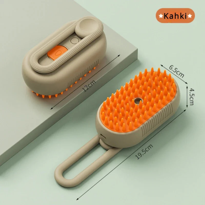 3-in-1 Electric Steam Pet Brush – Dog & Cat Grooming Pet Grooming Brush Babs Kahki