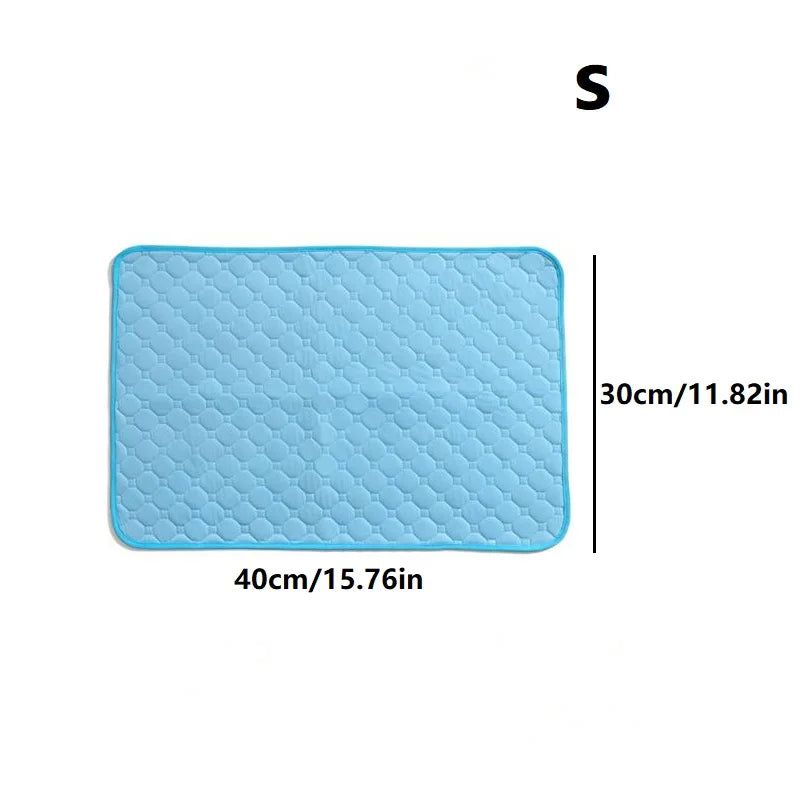 Summer Pet Cooling Mat for Cats & Dogs | Non-Slip Washable Pet Cooling Mat Babs Blue S