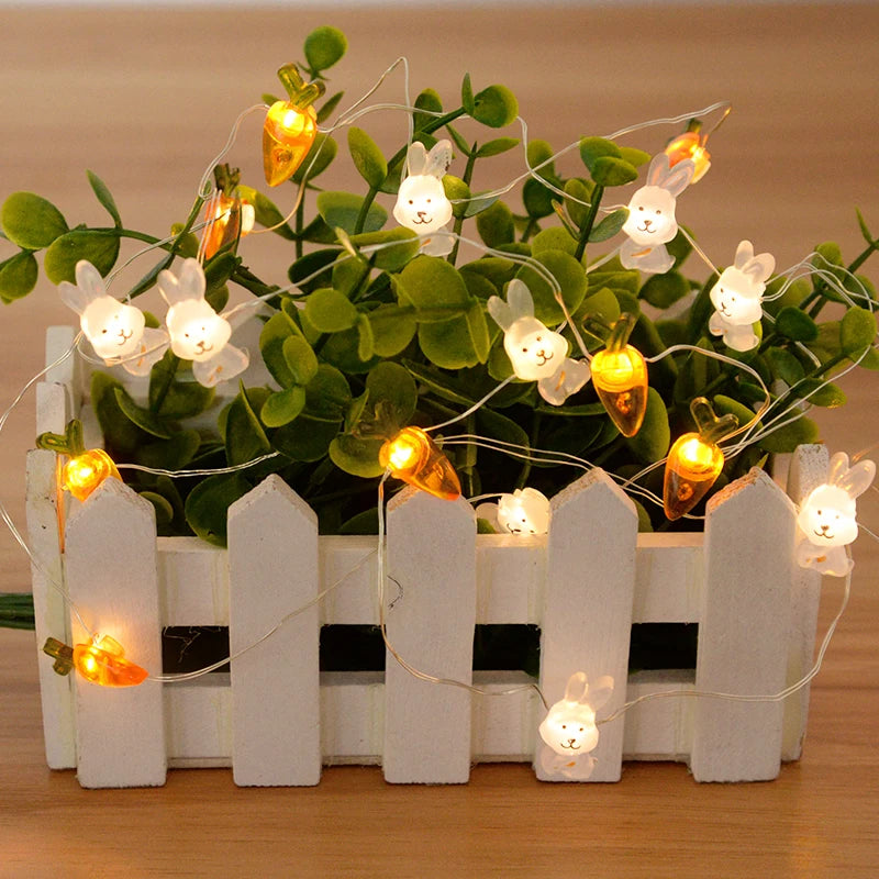 2M 20 LED Easter String Light Garland – Bunny, Egg & Carrot Easter Fairy Light Garland Babs