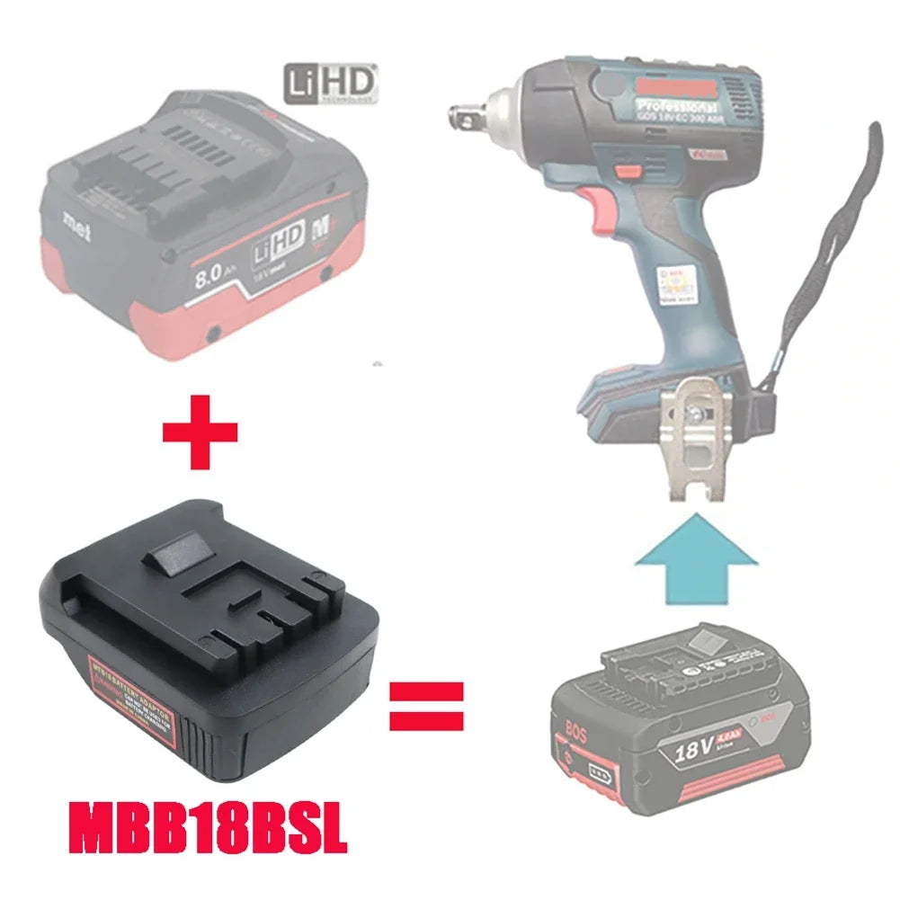Metabo 18V Battery Adapter for Makita DeWalt Bosch Milwaukee Battery Adapter Babs