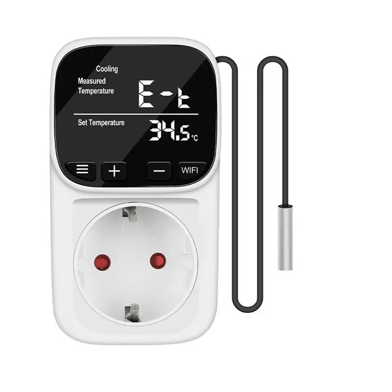 Smart WiFi Thermostat Socket Tuya App EU Plug Timer & Sensor Smart Thermostat Socket Babs White
