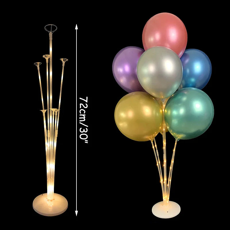 Balloon Stand Column Holder – Birthday, Baby Shower & Party Balloon Column Stand Babs 7tube 70cm LED stand 1 as picture