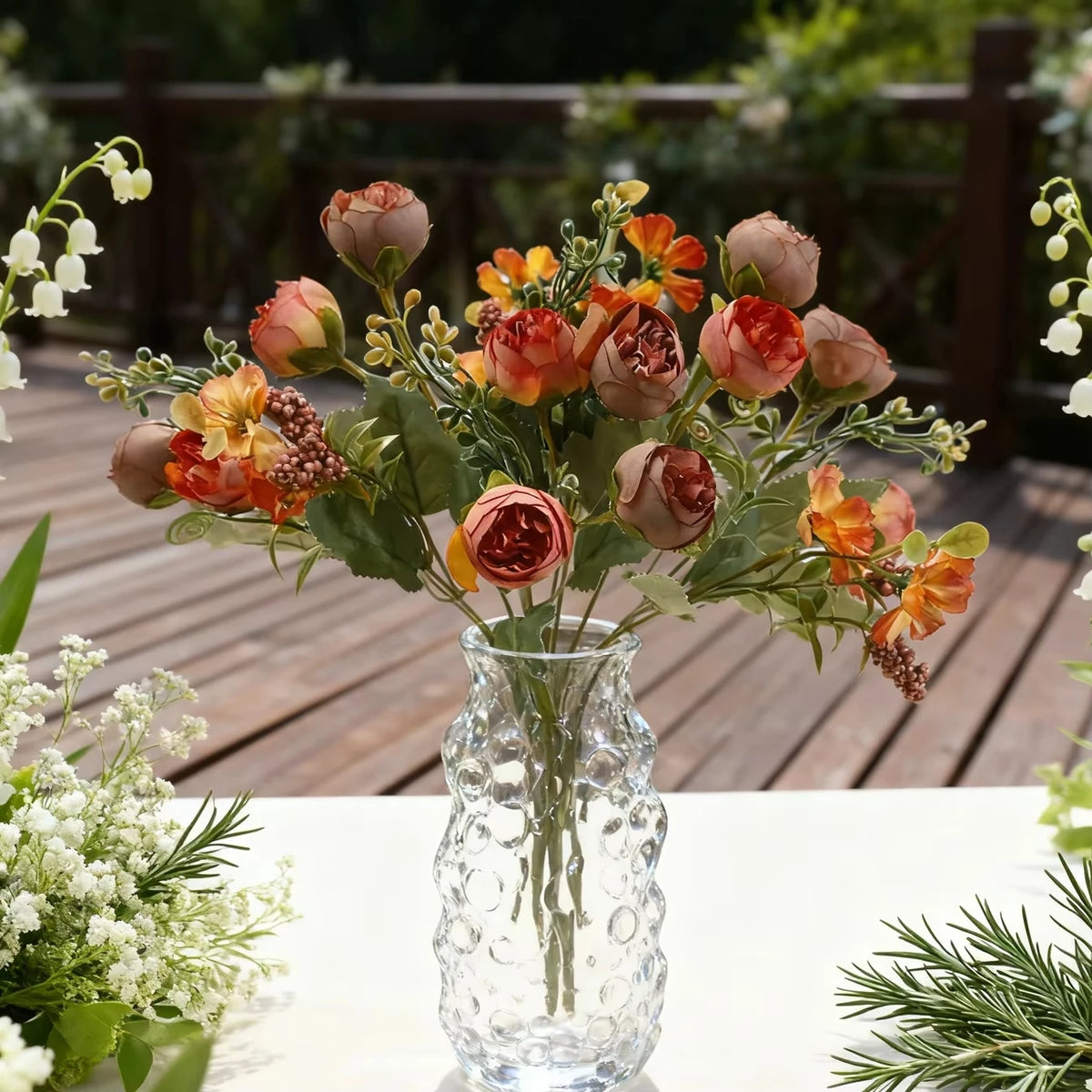 Silk Rose Peony Artificial Flowers – Wedding & Home Décor Bouquet Artificial Flower Bouquet Babs