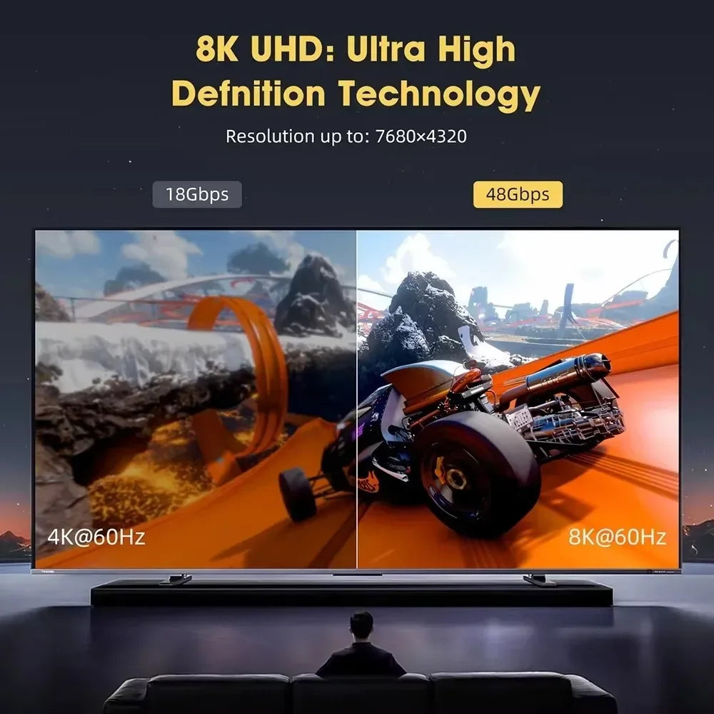 KEBIDUMEI HDMI 2.1 Cable 48Gbps 8K 60Hz 4K 120Hz High Speed HDMI Cable Babs
