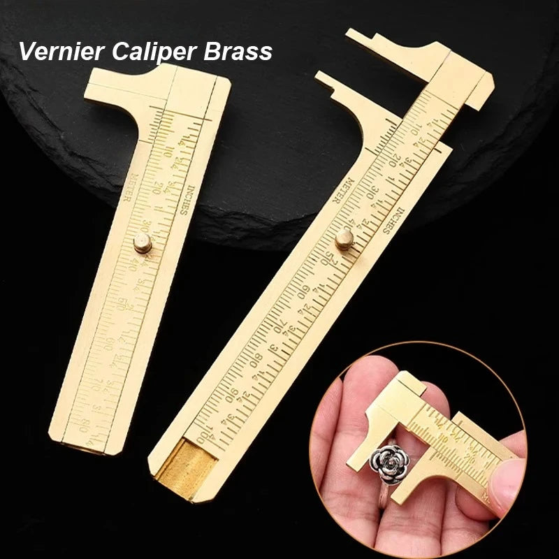 Brass Mini Vernier Caliper – Metric & Imperial Pocket Slide Gauge Vernier Caliper Babs