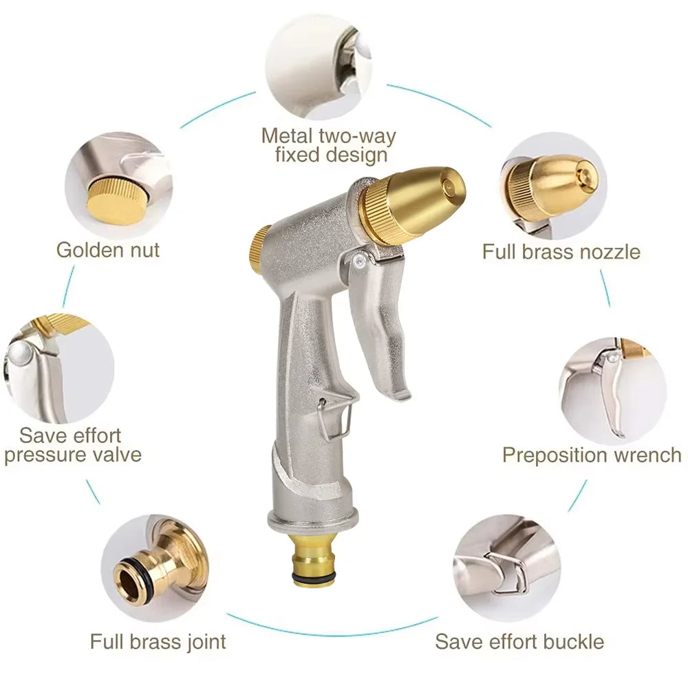High Pressure Metal Garden Hose Spray Gun – Lawn & Car Wash Garden Hose Spray Gun Babs