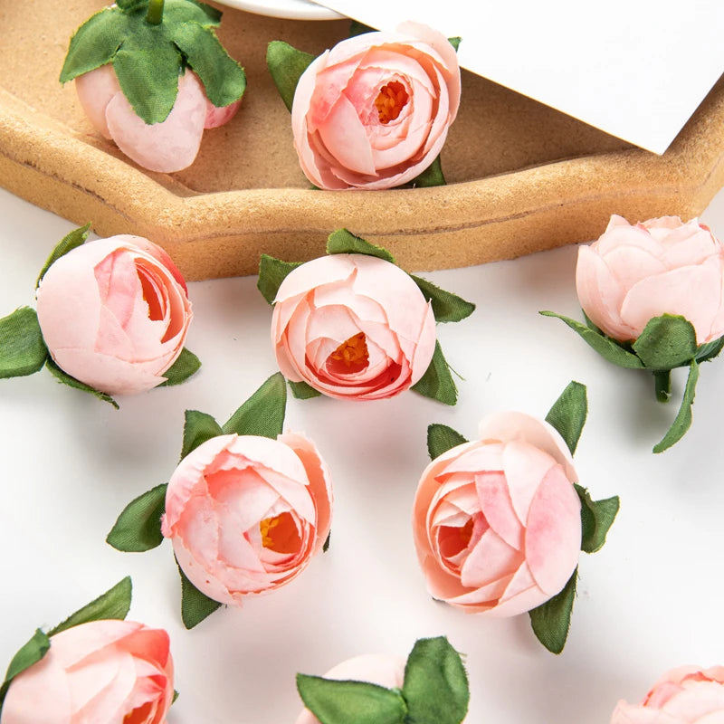 Silk Artificial Tea Rose Flower Heads – Wedding & Home Décor Artificial Flowers Babs color 10 10 pcs