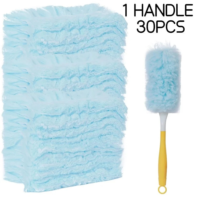 Double-Sided Electrostatic Microfiber Duster – Dust & Cobweb Cleaner Microfiber Duster Babs 1 handle 30PCS