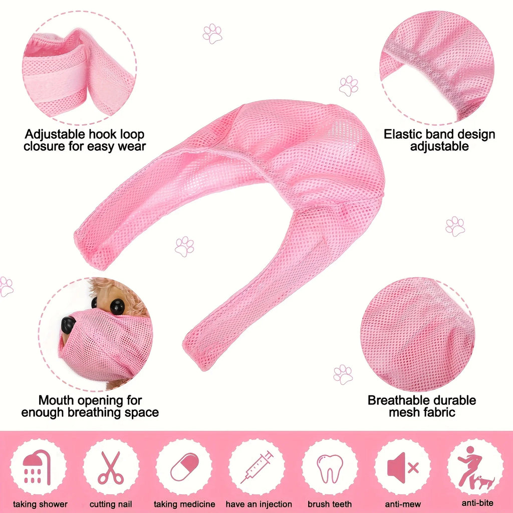 Adjustable Breathable Mesh Cat Muzzle for Safe Grooming Cat Grooming Muzzle Babs P S