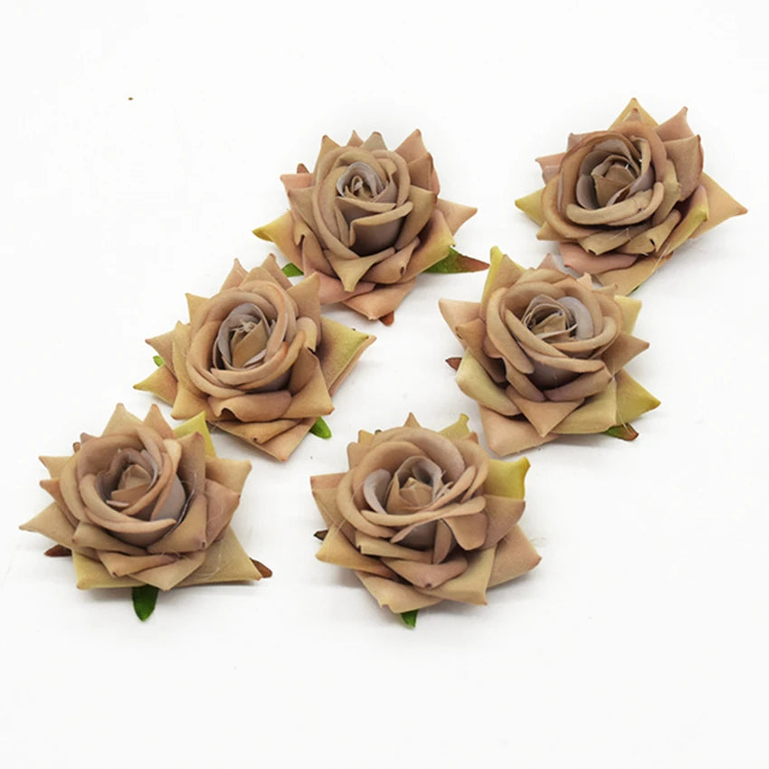Silk Rose Artificial Flowers Wedding & Home Decor – 5/10 Pcs Artificial Silk Roses Babs Color 1 5 pcs