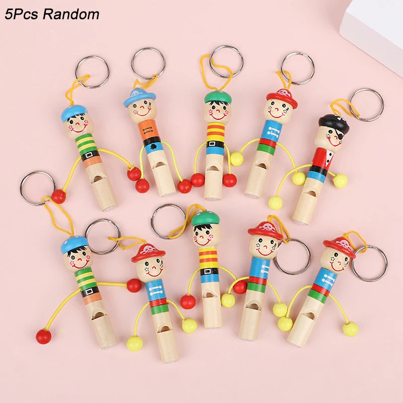 Wooden Pirate Whistles Party Favors for Kids – 5/12/20 Pcs Kids Party Whistles Babs 5Pcs