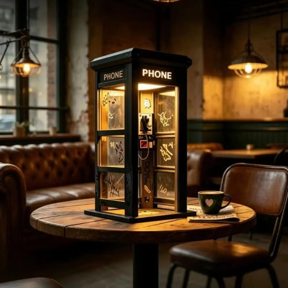 Vintage Phone Booth LED Night Light | Retro Desk Decor Lamp LED Night Light Babs