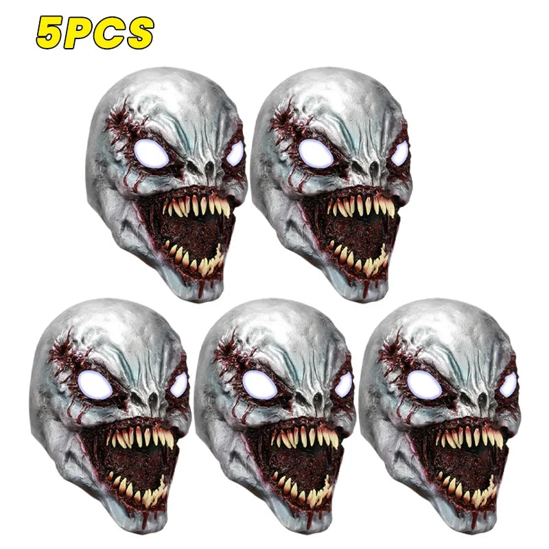 Venom LED Cosplay Mask & Gloves – Halloween Costume Set Cosplay Mask Set Babs Sliver-5PCS