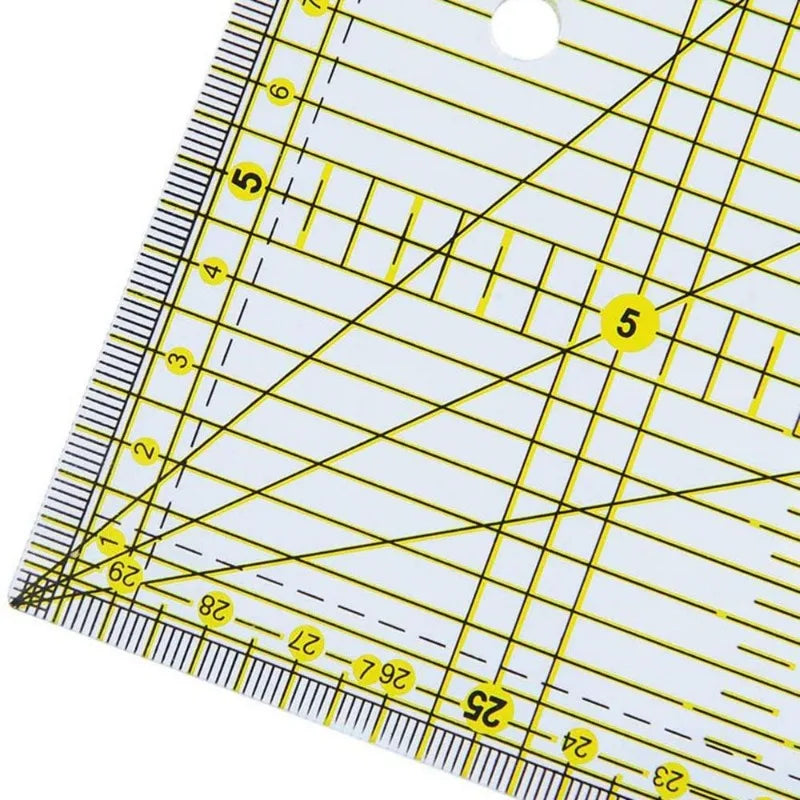 15x30cm Acrylic Quilters Ruler – Double Color Grid & Angle Lines Quilting Ruler Babs