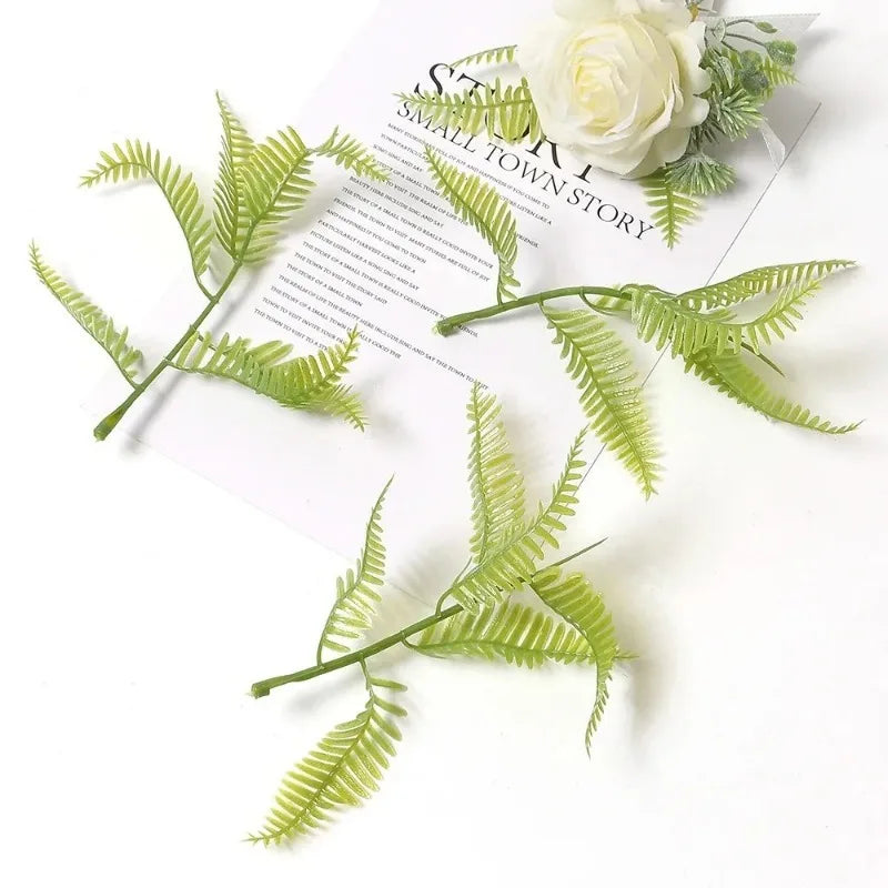 Green Artificial Silk Leaves for DIY Wedding & Party Decor 10Pc Artificial Leaf Decor Babs Milky White 10Pcs