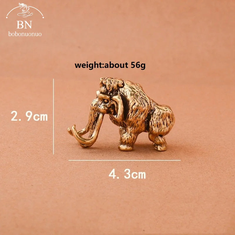 Antique Bronze Mammoth Figurine | Pure Copper Desk Ornament Decorative Figurine Babs Brass