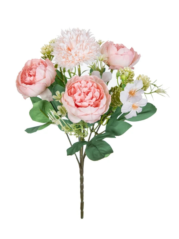 Silk Peony Artificial Flower Bouquet – Wedding & Home Décor Artificial Flower Bouquet Babs Pink 1pc
