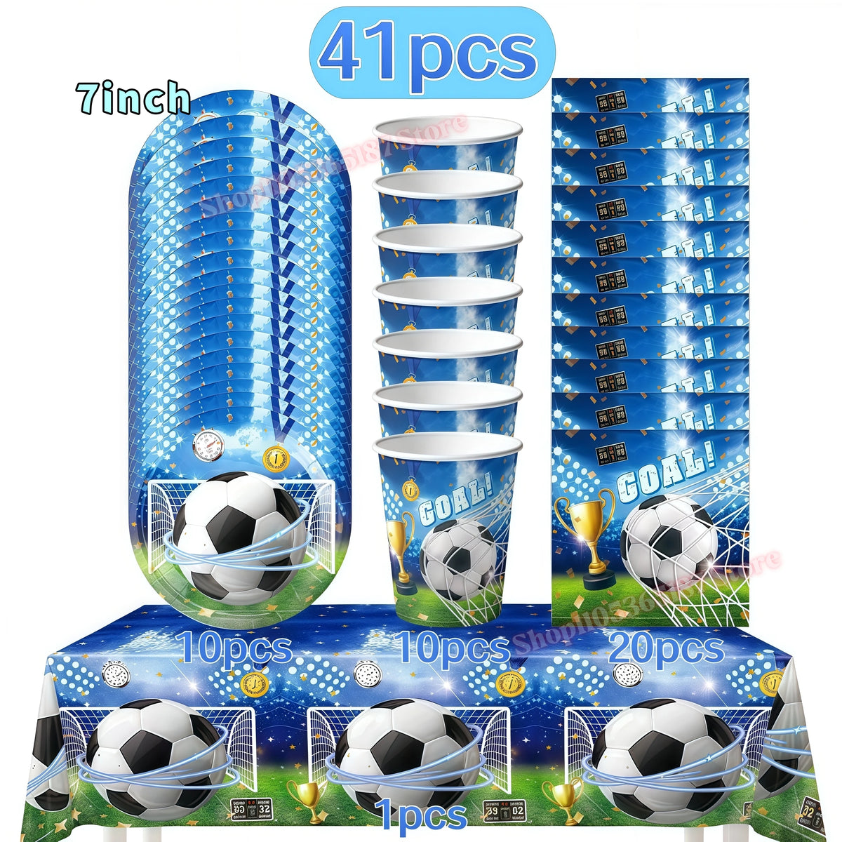 Soccer Football Birthday Party Decoration Set – Complete Kit Party Decoration Set Babs 41pcs others