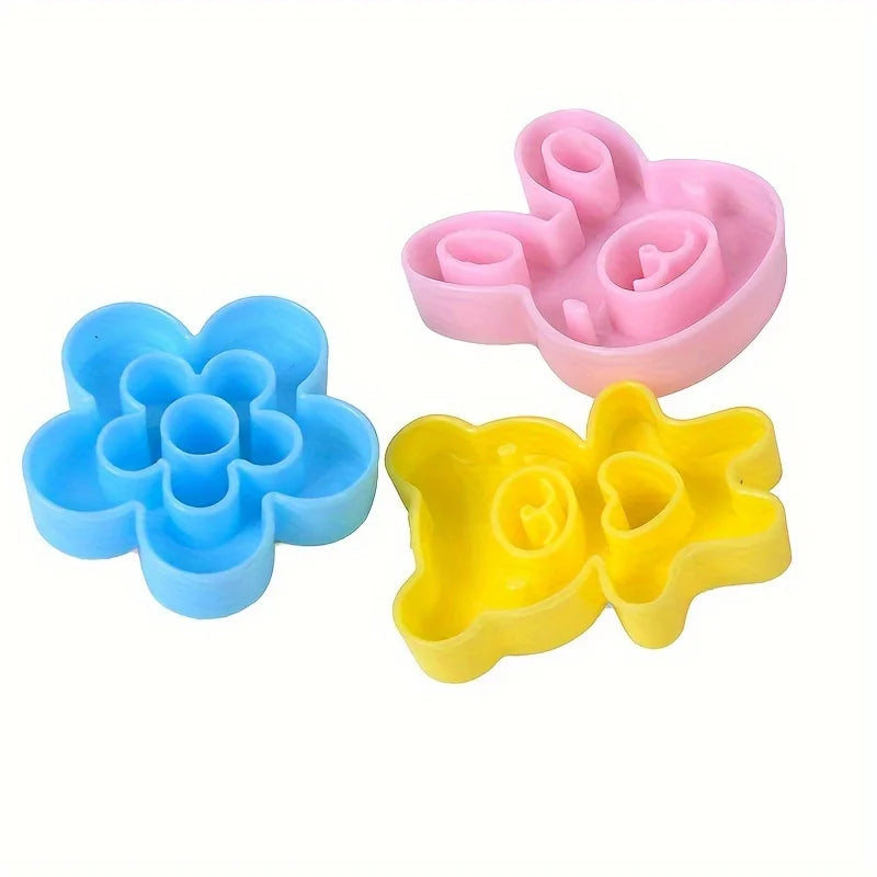 3-Piece Sandwich Cutters – Rabbit, Panda & Flower Bread Molds Sandwich Cutter Molds Babs
