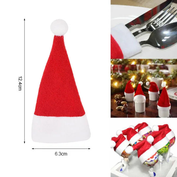 Christmas Hat Cutlery Holder Bags | Xmas Table Décor Set Cutlery Holder Bags Babs