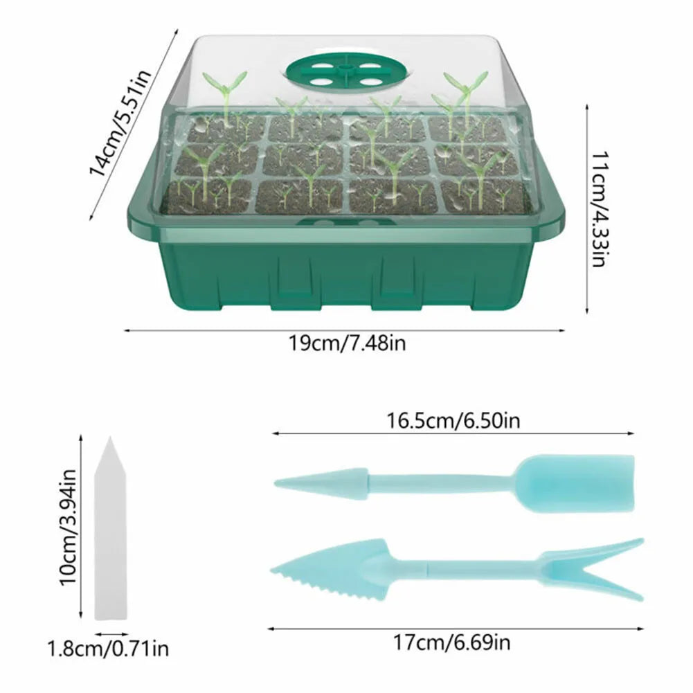 4-Pack Mini Indoor Greenhouse Propagation Trays – 12-Cell Seed Propagation Tray Babs