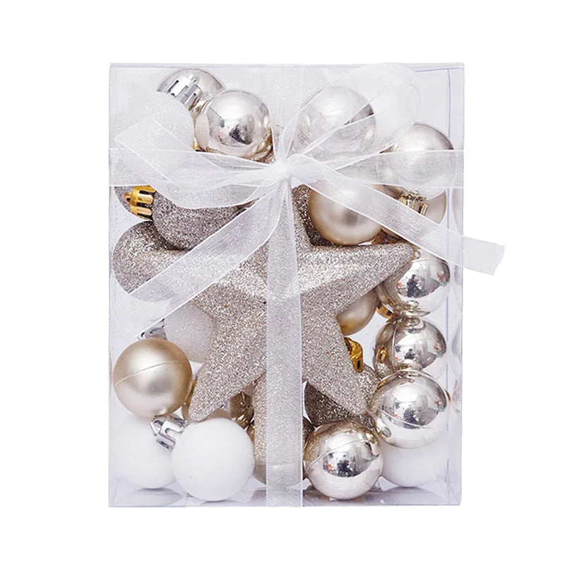 30-Piece Christmas Bauble Ball Set – Tree Ornaments & Star Topper Christmas Tree Ornaments Babs champagne Other
