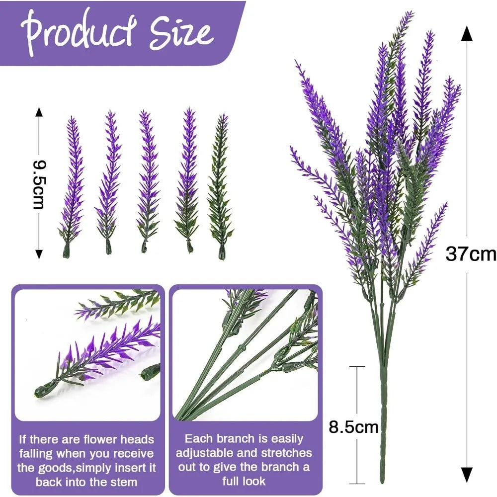 5-Pack Artificial Lavender Bouquets | Home & Wedding Decor Artificial Flower Bouquet Babs