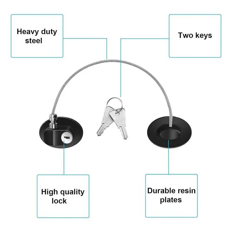 2-Pack Self-Adhesive Mini Locks with Keys – Black Adhesive Mini Lock Babs