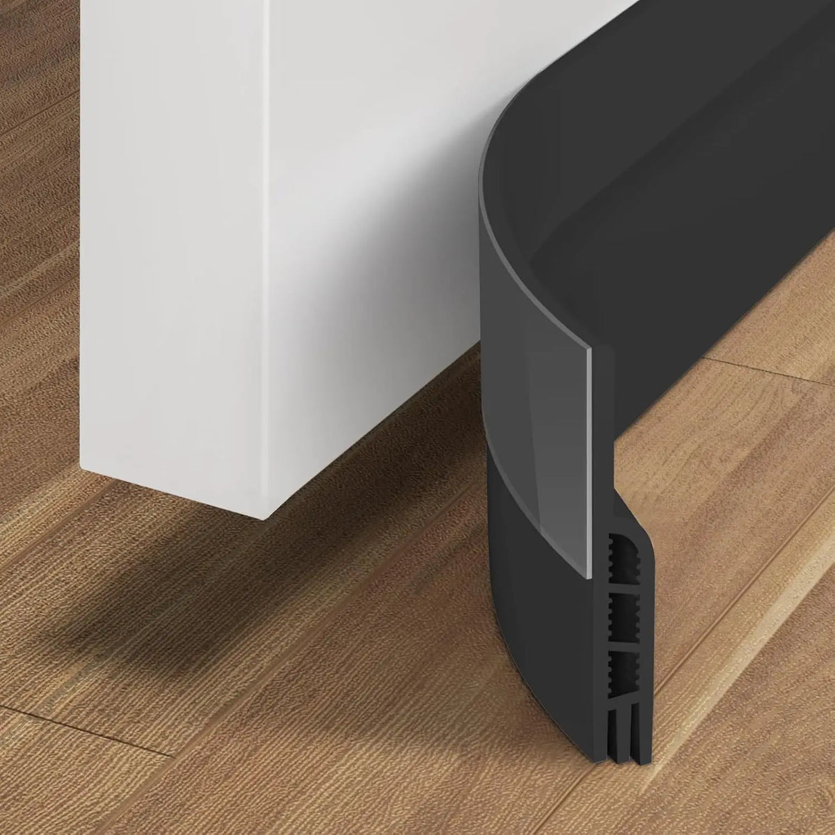 Under Door Draft Stopper Rubber Seal Strip – 1M, Self-Adhesive Door Seal Strip Babs Black 1M