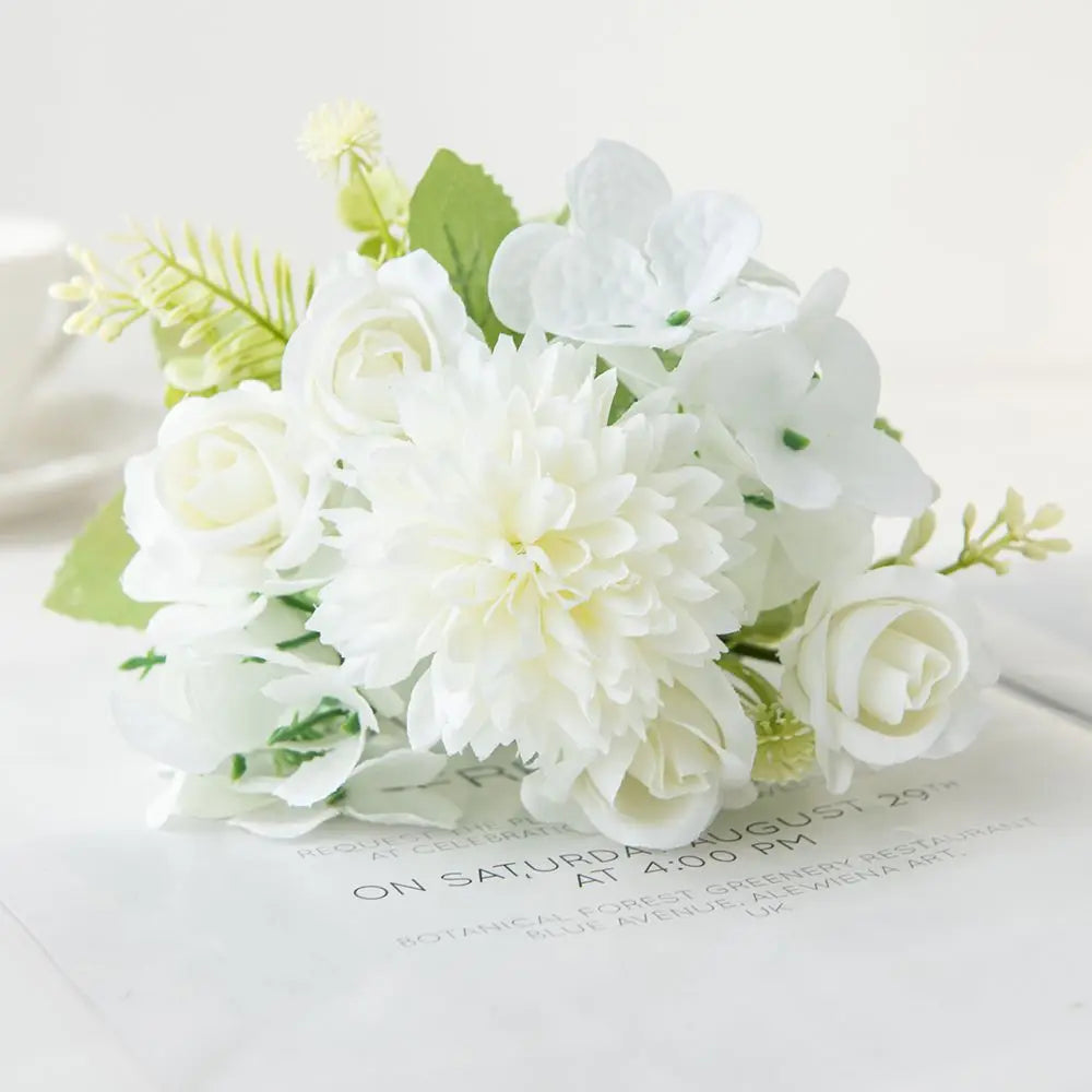 Artificial Silk Rose Bouquet – Wedding & Home Décor Gift Artificial Silk Flowers Babs Color 6 1 pc