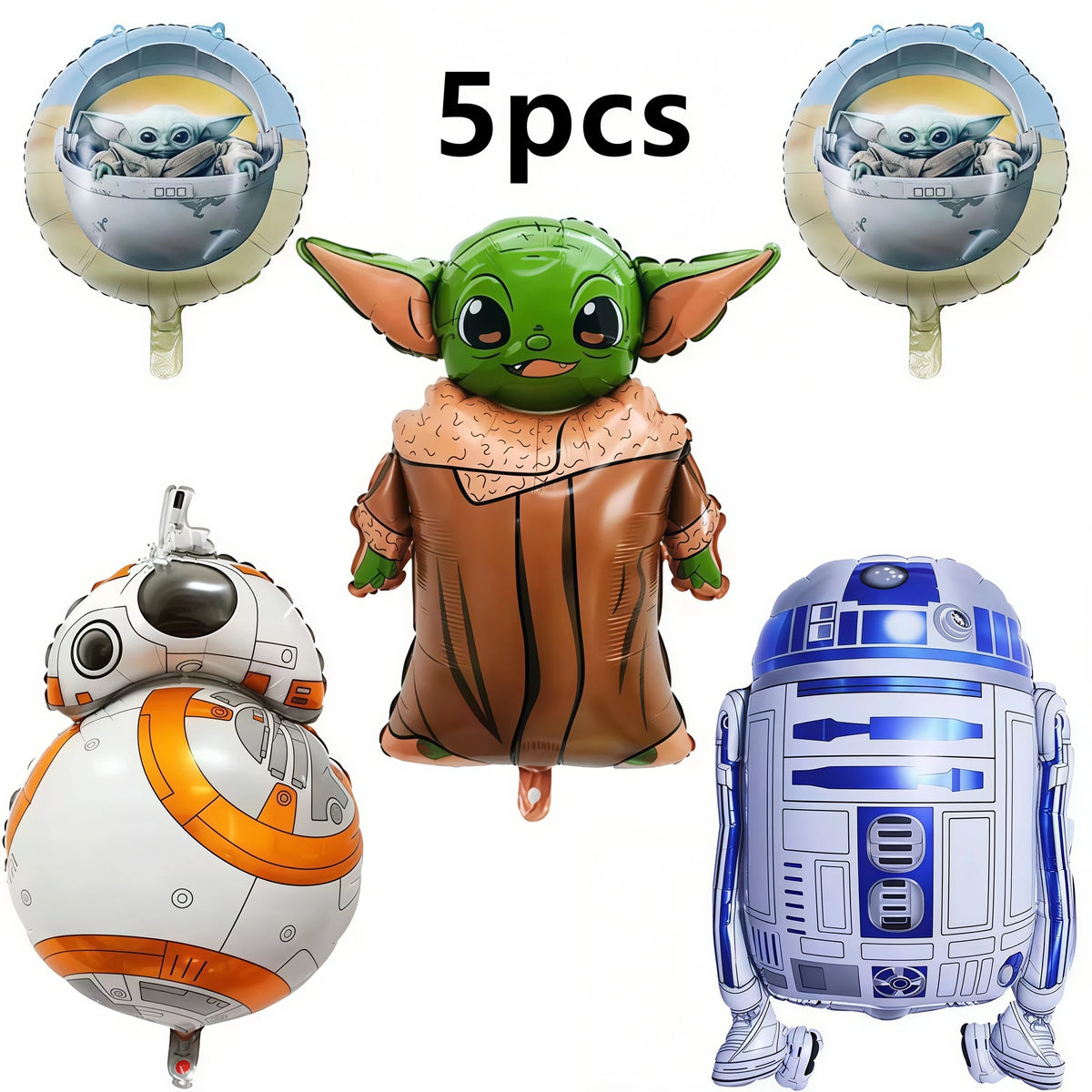 Yoda Baby Theme Birthday Party Supplies – Plates, Cups & Balloons Party Decoration Set Babs 5pcs balloons