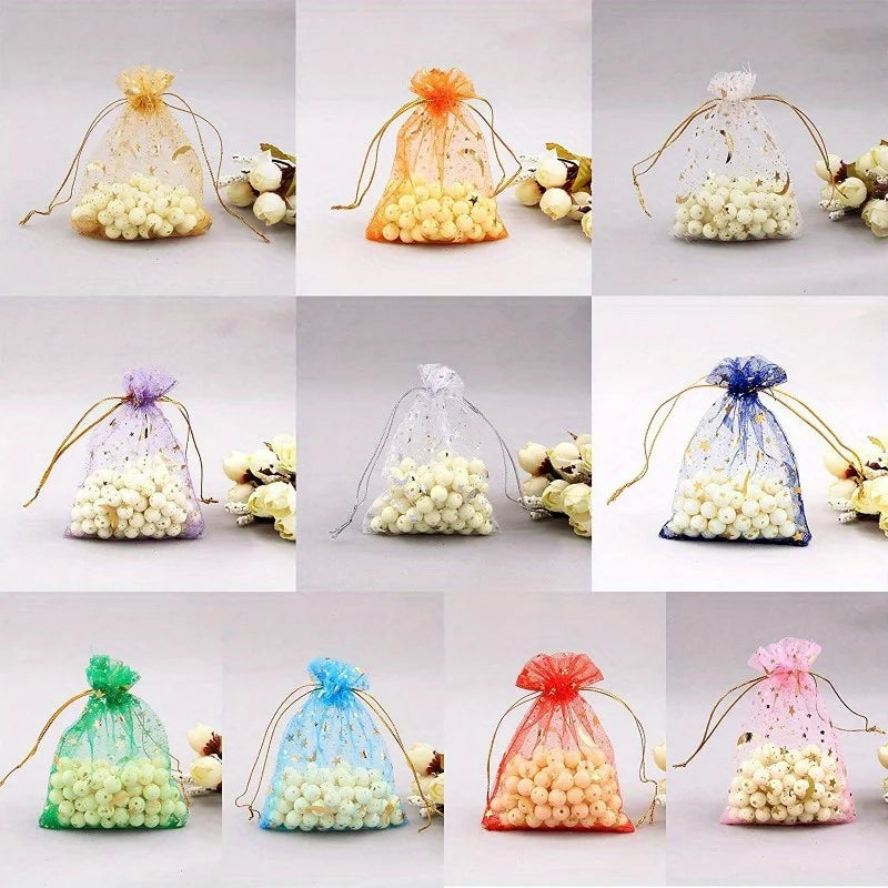 100pcs Organza Gift Bags Star Moon Hot Stamp – Jewelry & Candy Organza Gift Bags Babs